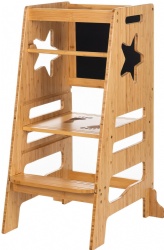 Bamboo Height Adjustable Kids Kitchen Step Stool