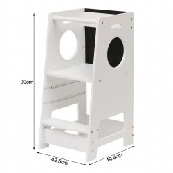 Solid wood toddler tower white