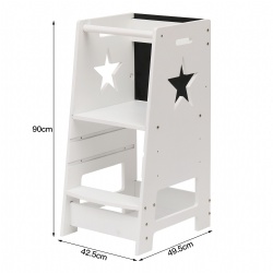 Solid wood learning tower white