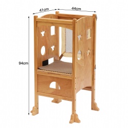 Solid wood learning tower folding less space